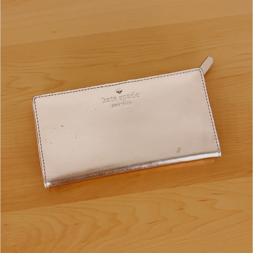 Kate‎ Spade New York Cameron Street Stacy Bifold Rose Gold Metallic Wallet - Picture 2 of 9